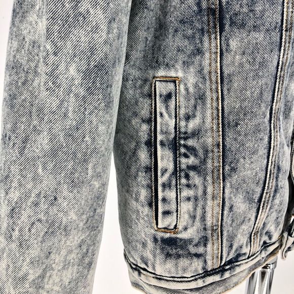 Juicy Couture Black Label Pink Fur Collar Acid Wash Denim Sherpa Lined Jacket - Picture 7 of 14